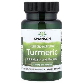Swanson Vitamins, Full Spectrum® 姜黃,720 毫克,30 粒素食膠囊