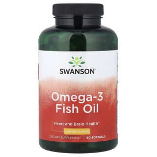 Swanson Vitamins, Omega-3 魚油,檸檬味,150 粒軟膠囊