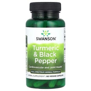 Swanson Vitamins, 姜黃和黑胡椒,心血管和關節健康,60 粒素食膠囊