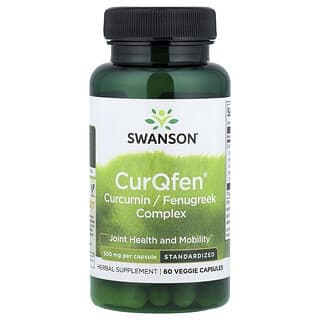 Swanson Vitamins, CurQfen® 姜黃素/胡蘆巴複合物,標準化,500 毫克,60 粒素食膠囊
