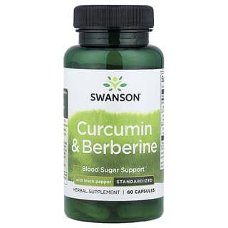 Swanson Vitamins, 姜黃素和小檗鹼,含黑胡椒,60 粒膠囊