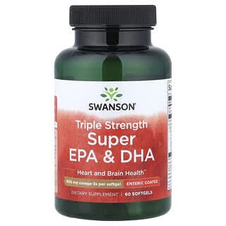 Swanson Vitamins, Triple Strength Super EPA&DHA,900 毫克,60 粒軟凝膠