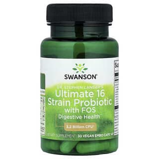 Swanson Vitamins, Dr. Stephen Langer 高階 16 菌株益生菌,含低聚果糖,30 粒全素 EMBO Caps® AP 膠囊
