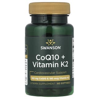 Swanson Vitamins, 輔酶 Q10 + 維生素 K2,60 粒軟凝膠