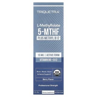 Triquetra Health, L-甲基葉酸 5-MTHF 加甲基 B12,漿果味,1 液量盎司