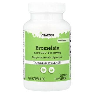 Vitacost, 菠蘿蛋白酶,120 粒膠囊(每粒膠囊 416.5 毫克)
