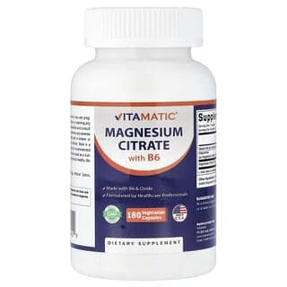 Vitamatic, B6 檸檬酸鎂,180 粒素食膠囊