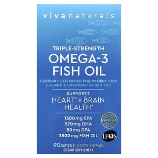 Viva Naturals, Omega-3 魚油,三倍功效,90 粒軟膠囊