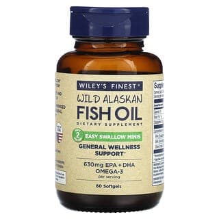 Wiley's Finest, 野生阿拉斯加魚油,易吞嚥微型,450 毫克,60 粒魚軟凝膠