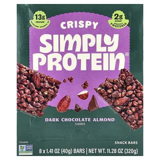 Simply Protein, 酥脆零食棒,黑巧克力杏仁,8 根,每根 1.41 盎司(40 克)